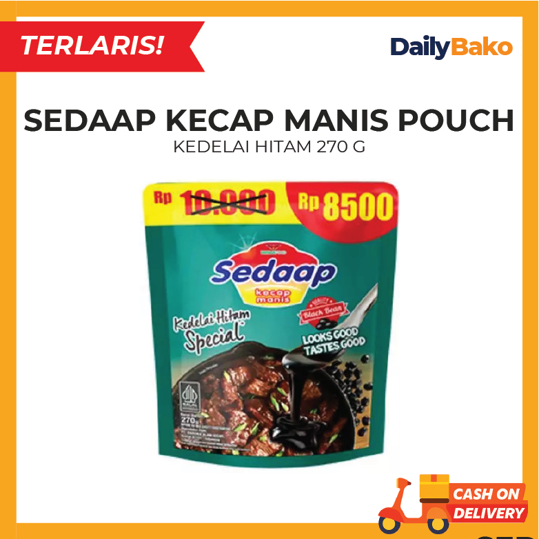 

Kecap Manis Sedaap Kedelai Hitam Spesial Pouch 270 gram