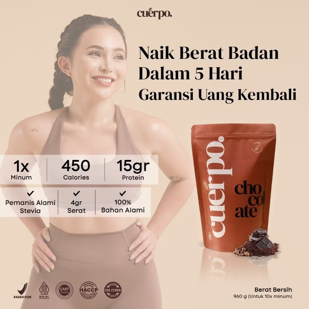 

Promo Terlaris Cuerpo Susu Tinggi Kalori & Protein 960 Gram