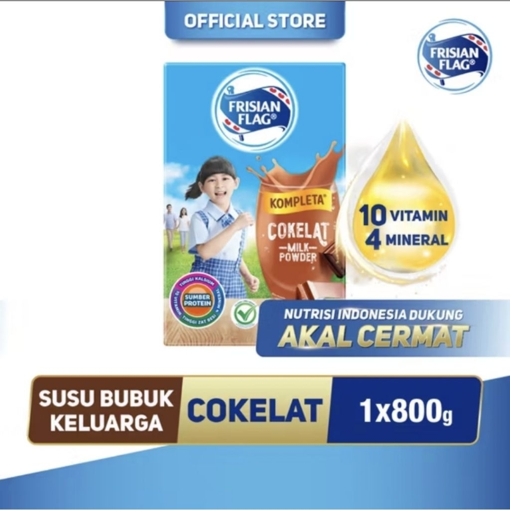 

FRISIAN FLAG KOMPLETA SUSU BUBUK KELUARGA COKLAT 800GR