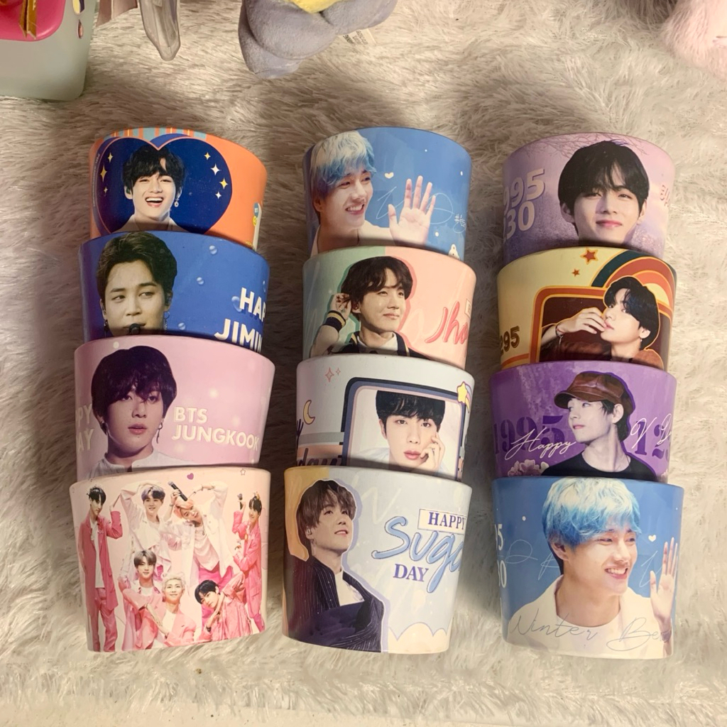 (MIN CO 2 PCS) CUP HOLDER BTS SEOKJIN SUGA JHOPE JIMIN TAEHYUNG JUNGKOOK BY FANSITE KOREA NUNA V