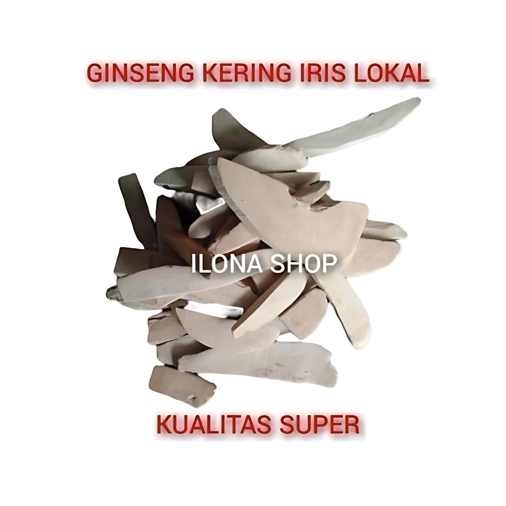 

Ginseng Kering Iris Irisan Lokal Kualitas Super 100Gr