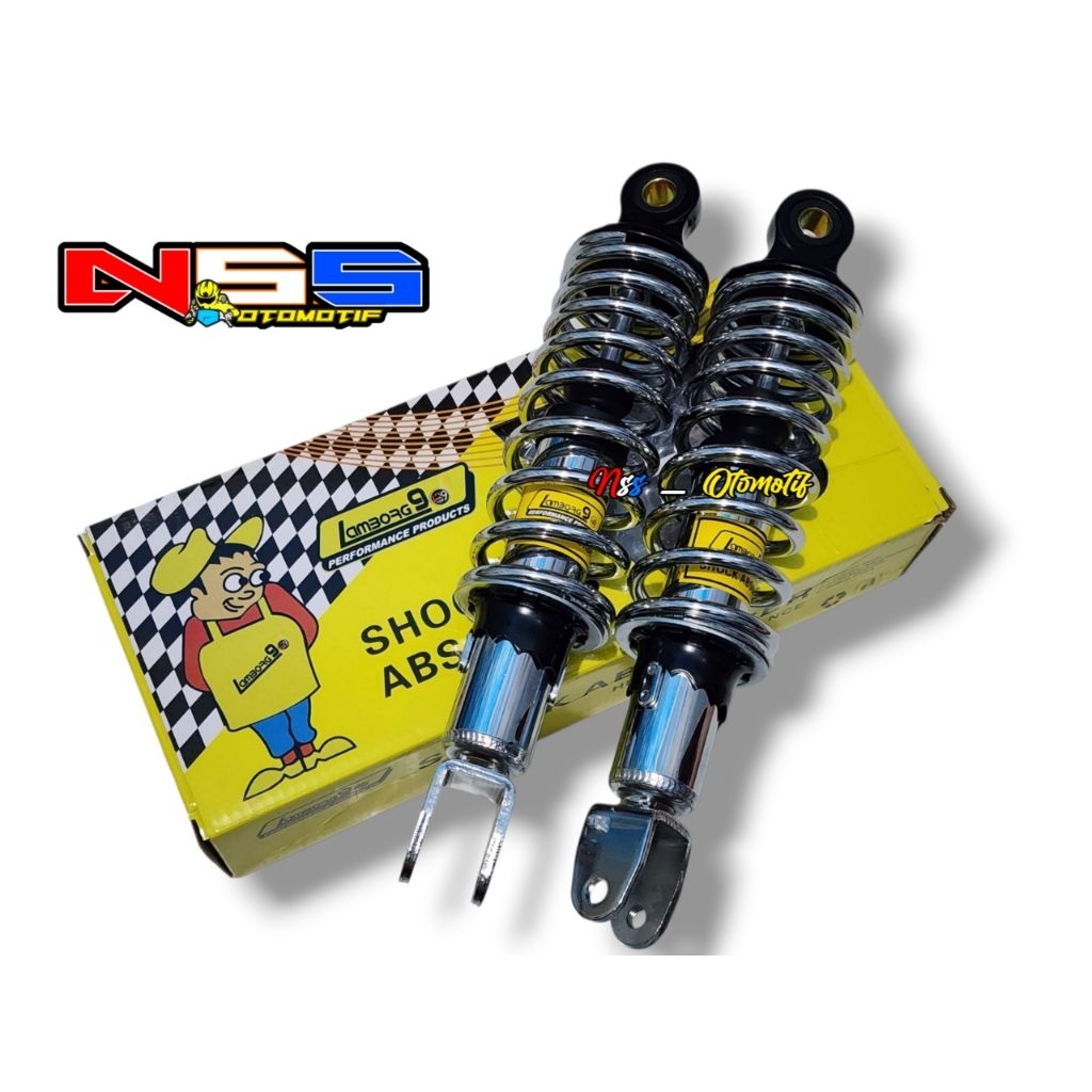 Shockbreaker LAMBORG9 Shock Belakang Chrome 280mm Motor Matic Aerox Nmax New Nouvo