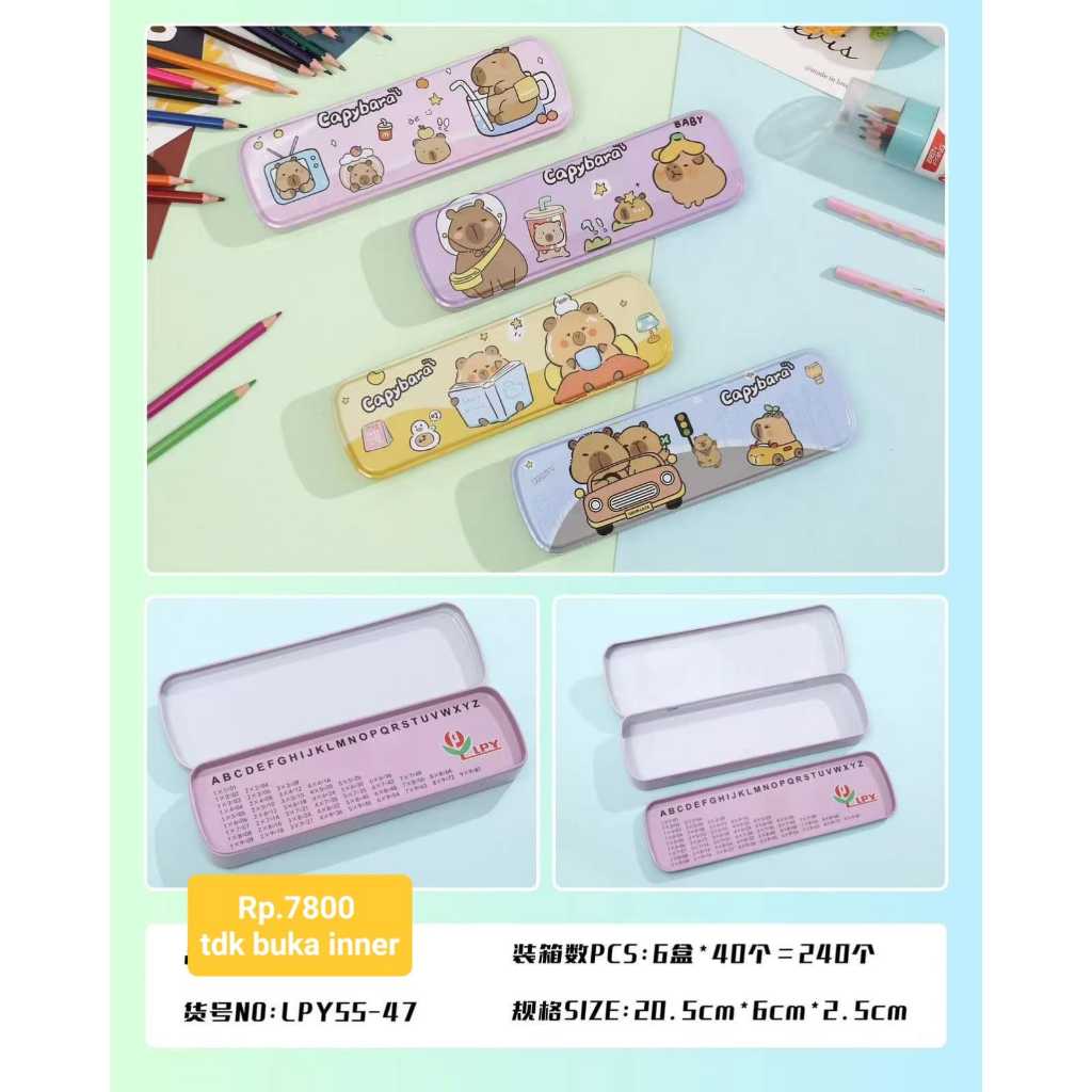 

KOTAK PENSIL KALENG TEMPAT PENSIL KALENG SIZE 20.5x6x2.5 cm (cpybara)