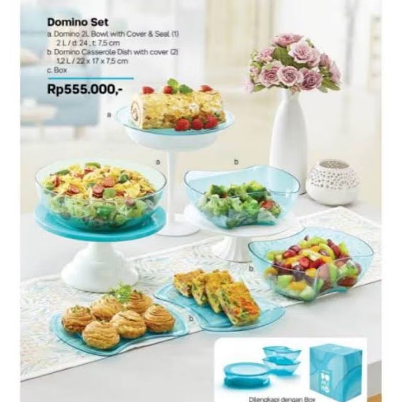 Domino set Tupperware tanpa box