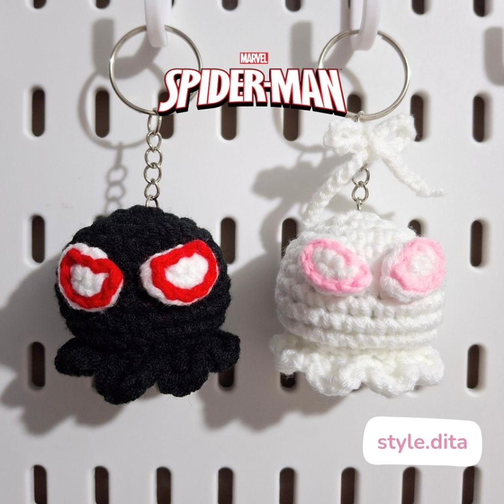 Gantungan Kunci Rajut Spiderman Octopus | Keychain Amigurumi Spiderman Octopus | Crochet Keychain Oc