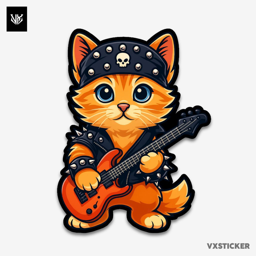 

Stiker/Sticker Kucing Band Lucu #23 VXSTICKER