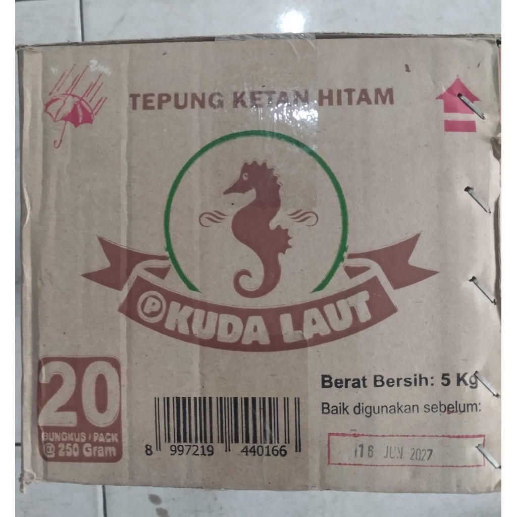 

[Kargo] Tepung Ketan Hitam Kuda Laut 250 gr x 20 bks / pack per dus / karton