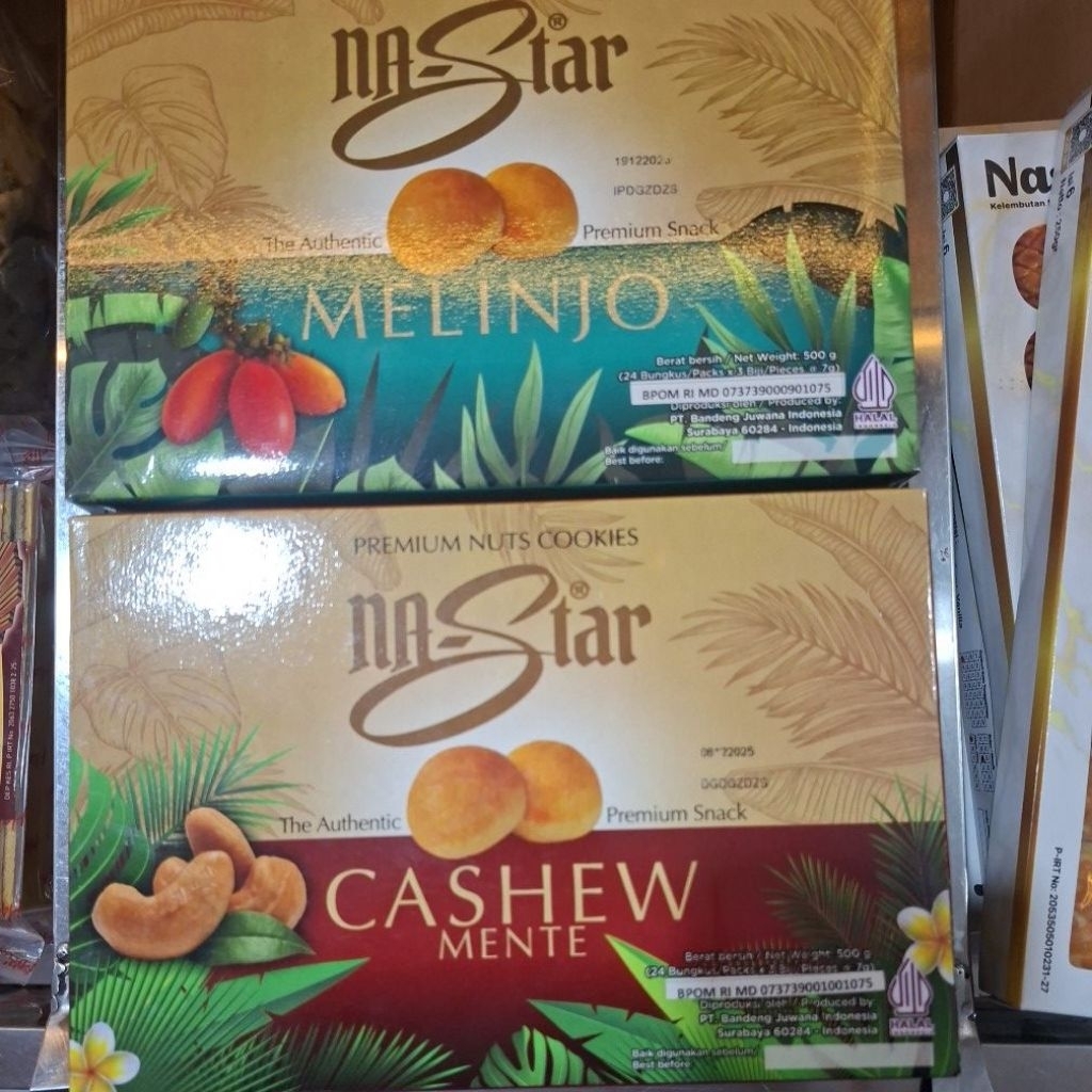 

Nastar Premium Nuts cookies Melinjo / Kacang Mente isi 24 x 28gr