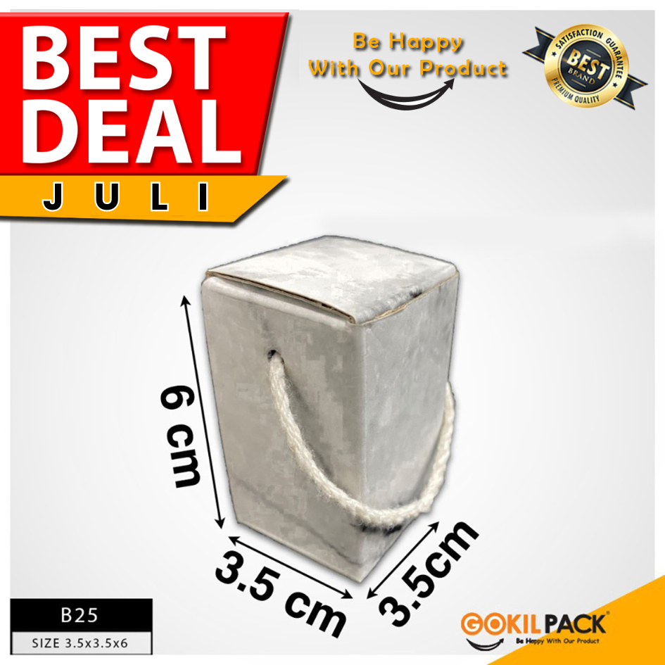 

GOKILPACK - Kotak Souvenir Mini - Kotak Packaging Kecil Motif Marble Elegan Uk 3,5x3,5x6 cm - B25