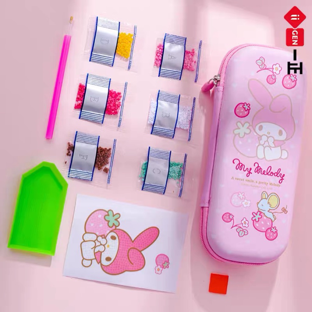 

iiGEN Kotak Pensil DIY ORI SANRIO Kotak Pensil Melody DIY Manik Manik