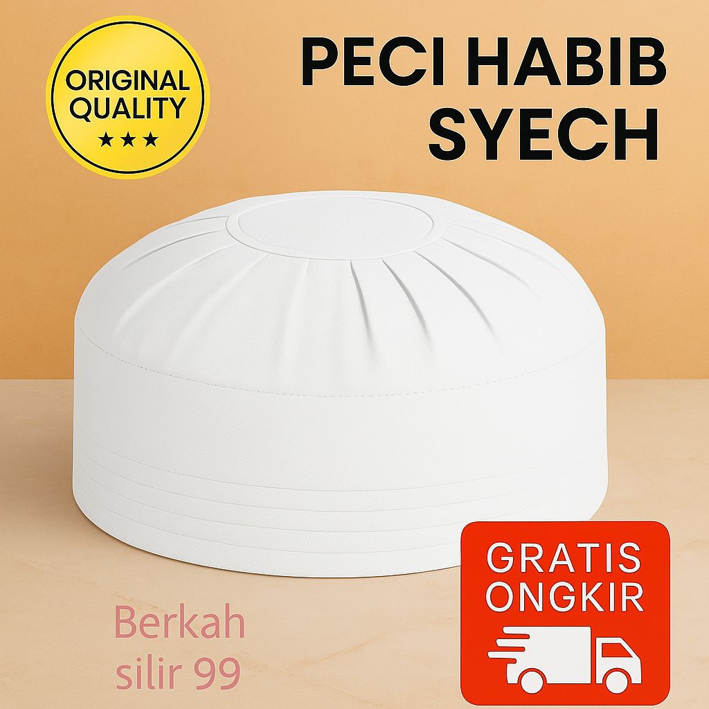 Peci Kopiah Songkok Ijazi Rempel Habib Syech Malaysia Jama'ah Tabligh Haqqani Nyaman Dan Adem