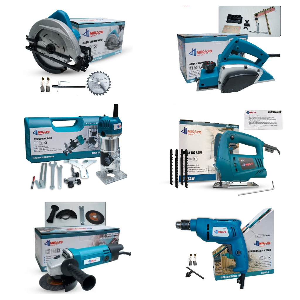 Promo Promo Paket Tukang 6 Item - Paket Tukang Kayu Lengkap Mesin Profil Kayu + Mesin Serut Kayu