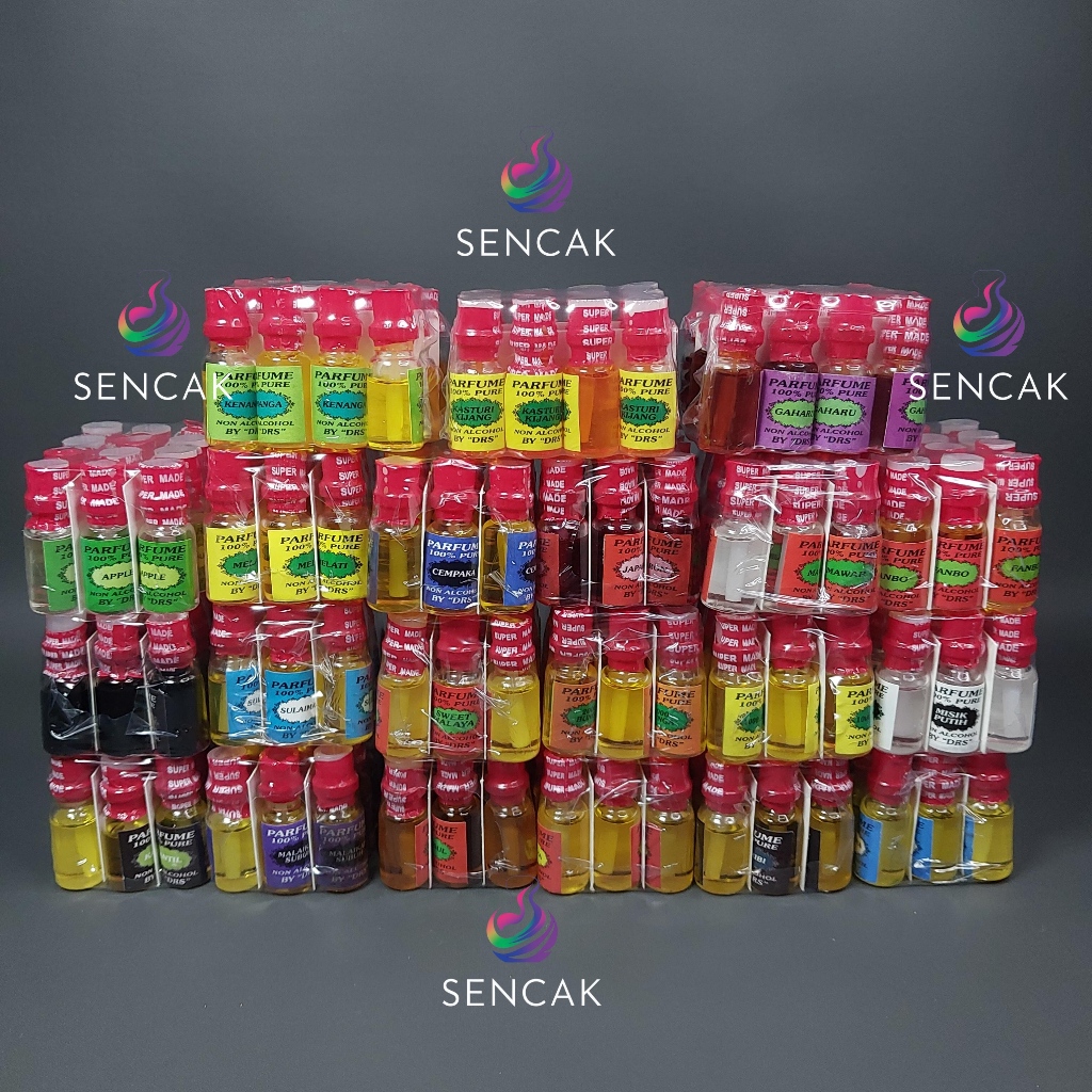 Parfum Non Alkhol 1 Lusin 12pcs 3ml Kasturi Melati Cendana Gaharu Jafaron