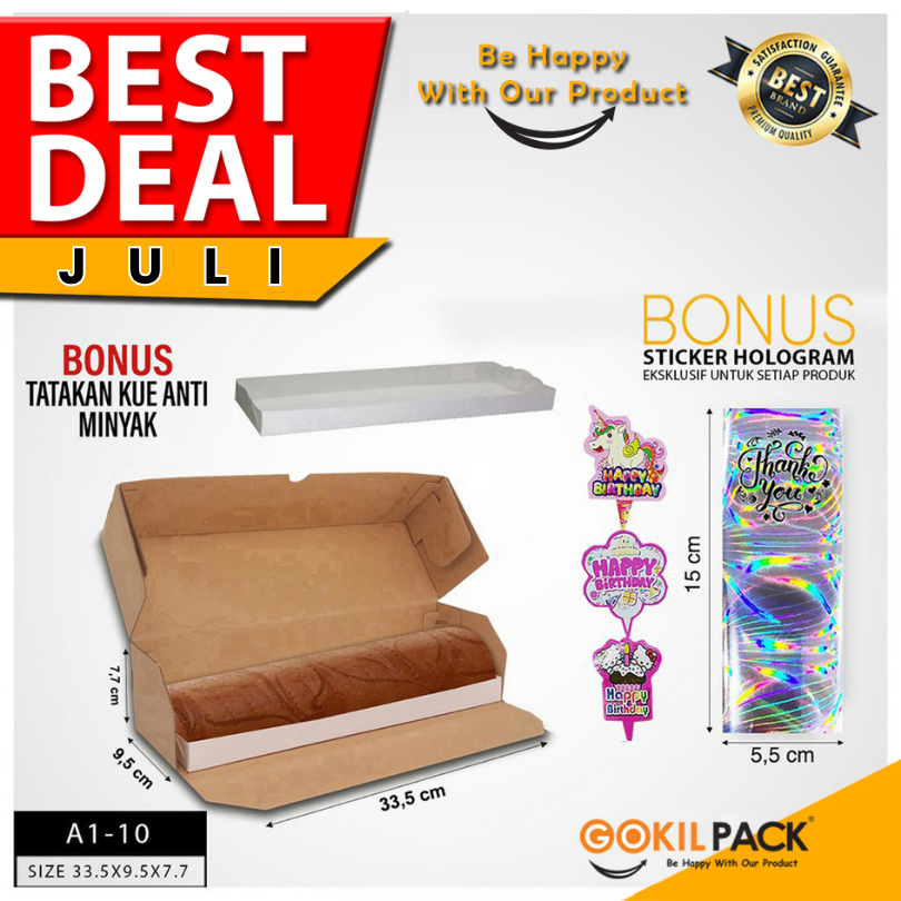 

Kotak Bolu | Dus Bolu | Dus Kue | Kraft | Murah 33.5x9.5x7.7 Kotak Bolu Gulung I A1-10