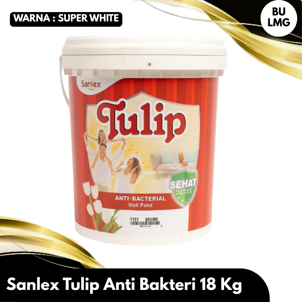 Cat Tembok Tulip Paint Sanlex Anti Bakteri Bacterial Interior 18Kg || Super White