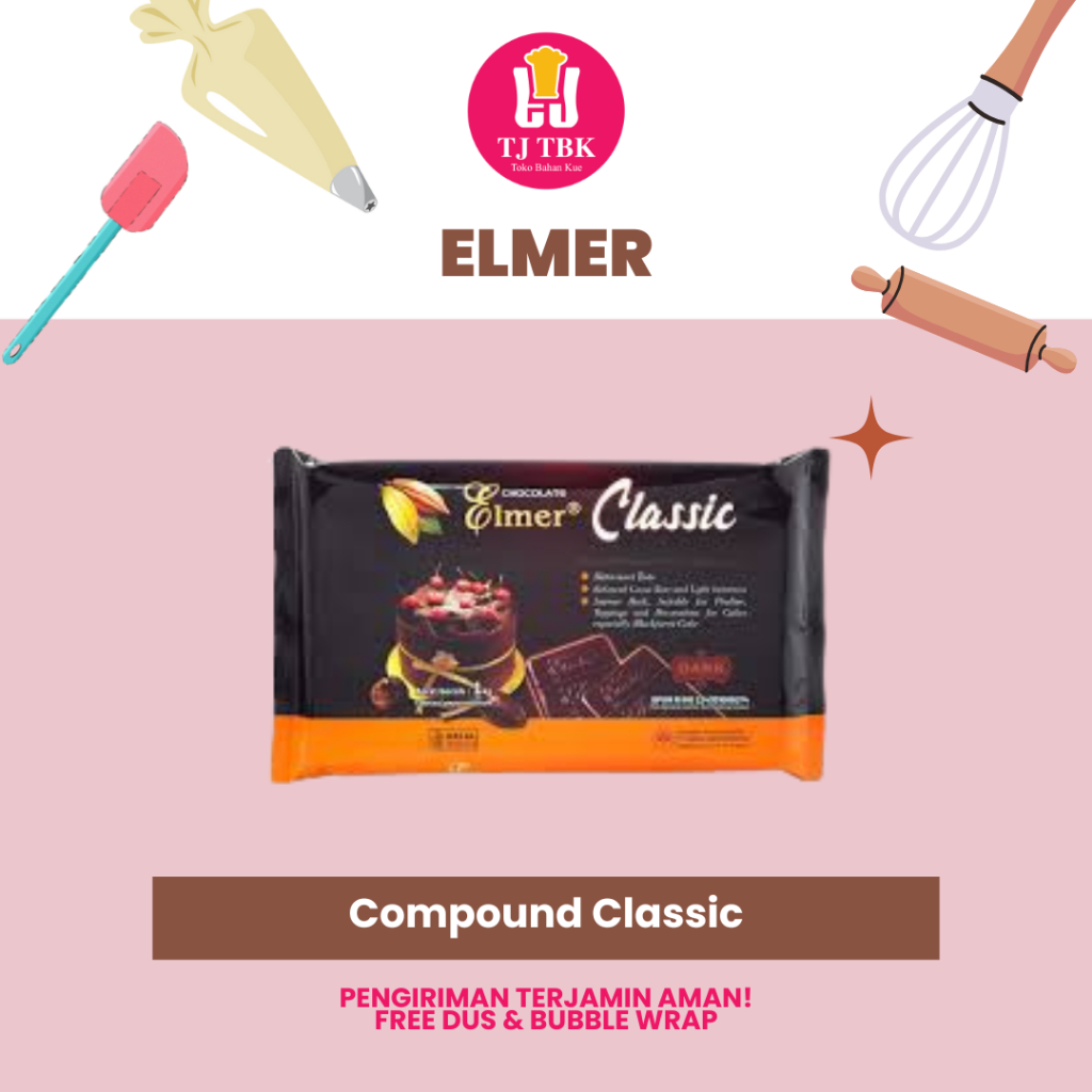 

Elmer Classic Dark Chocolate Compound 1kg (Coklat Batang Classic Dark) Coklat Dekorasi Elmer