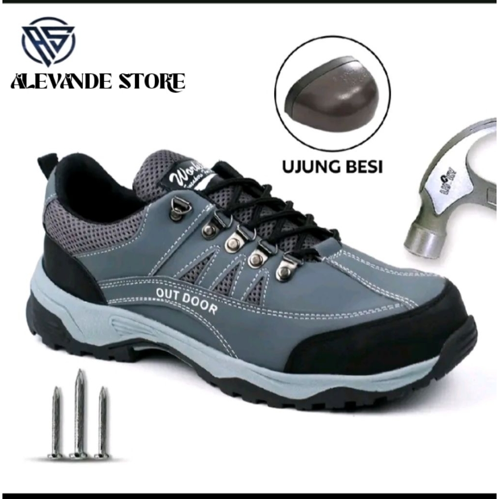 Sepatu Sepatu Safety Pria Keren Ujung Besi Pendek Kerja Original Lavio Leacher Premium Sepatu Safety