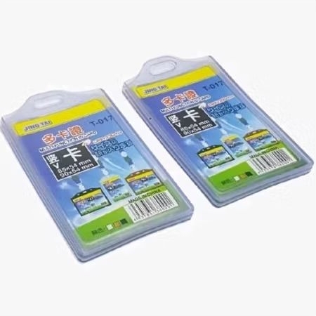 

Id card holder soft card id card double 2 sisi plastik putih