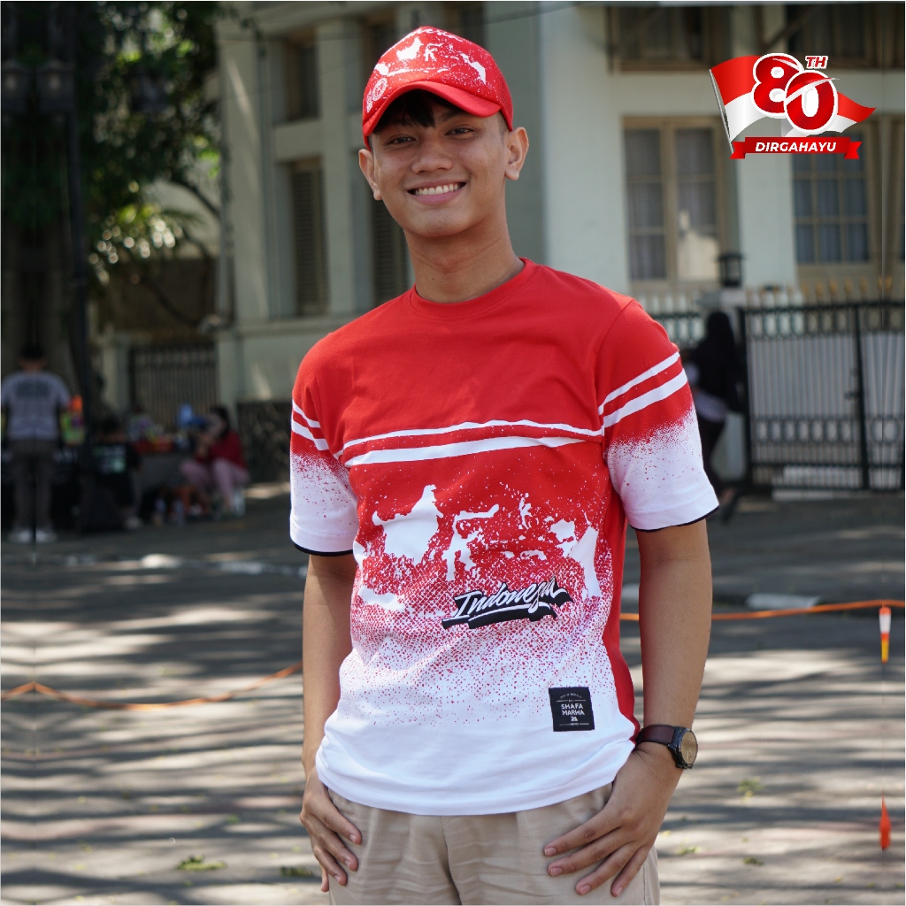 SHAFA MARWA Kaos Agustusan Katun Combed Premium Adem Lembut Nyaman Dipakai SM103 MERAH PUTIH