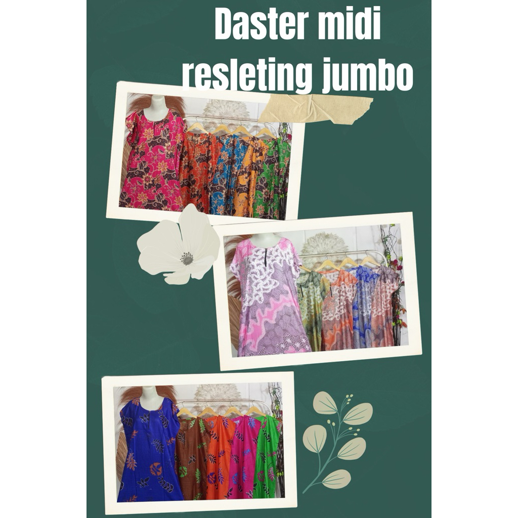 daster midi jumbo resleting kodian isi 20 pcs, daster jumbo, daster adem, daster Busui frendly, dast