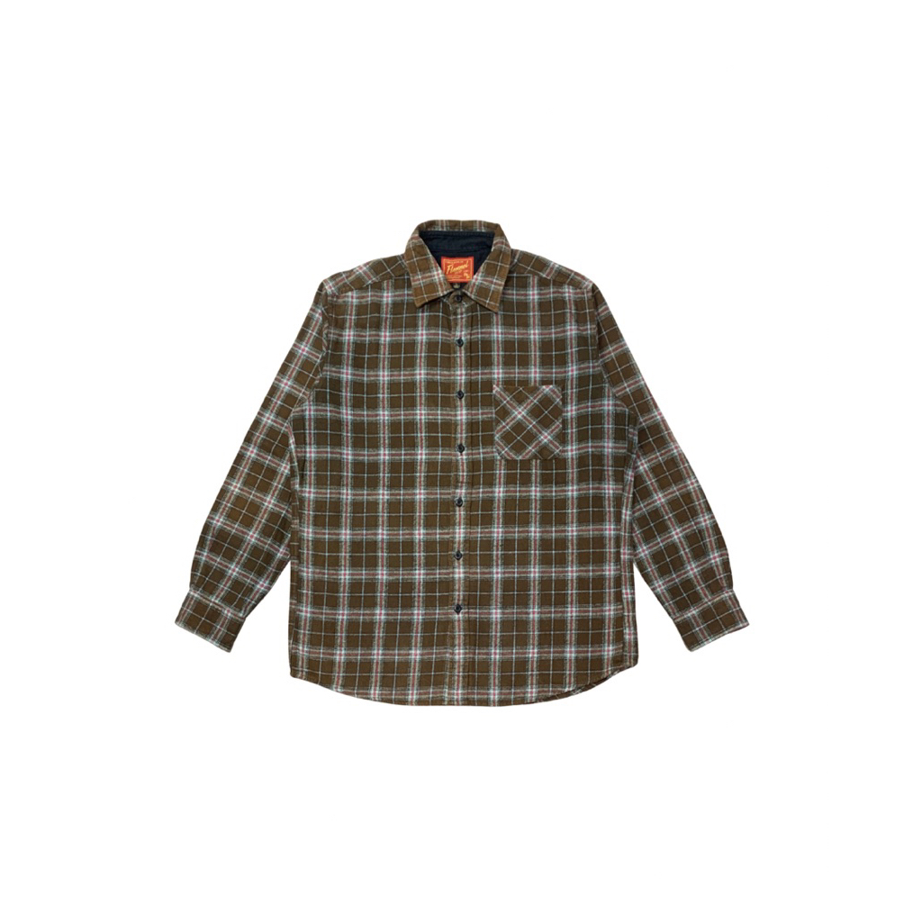 Kemeja Flanel Lengan Panjang Coklat by Uniqlo