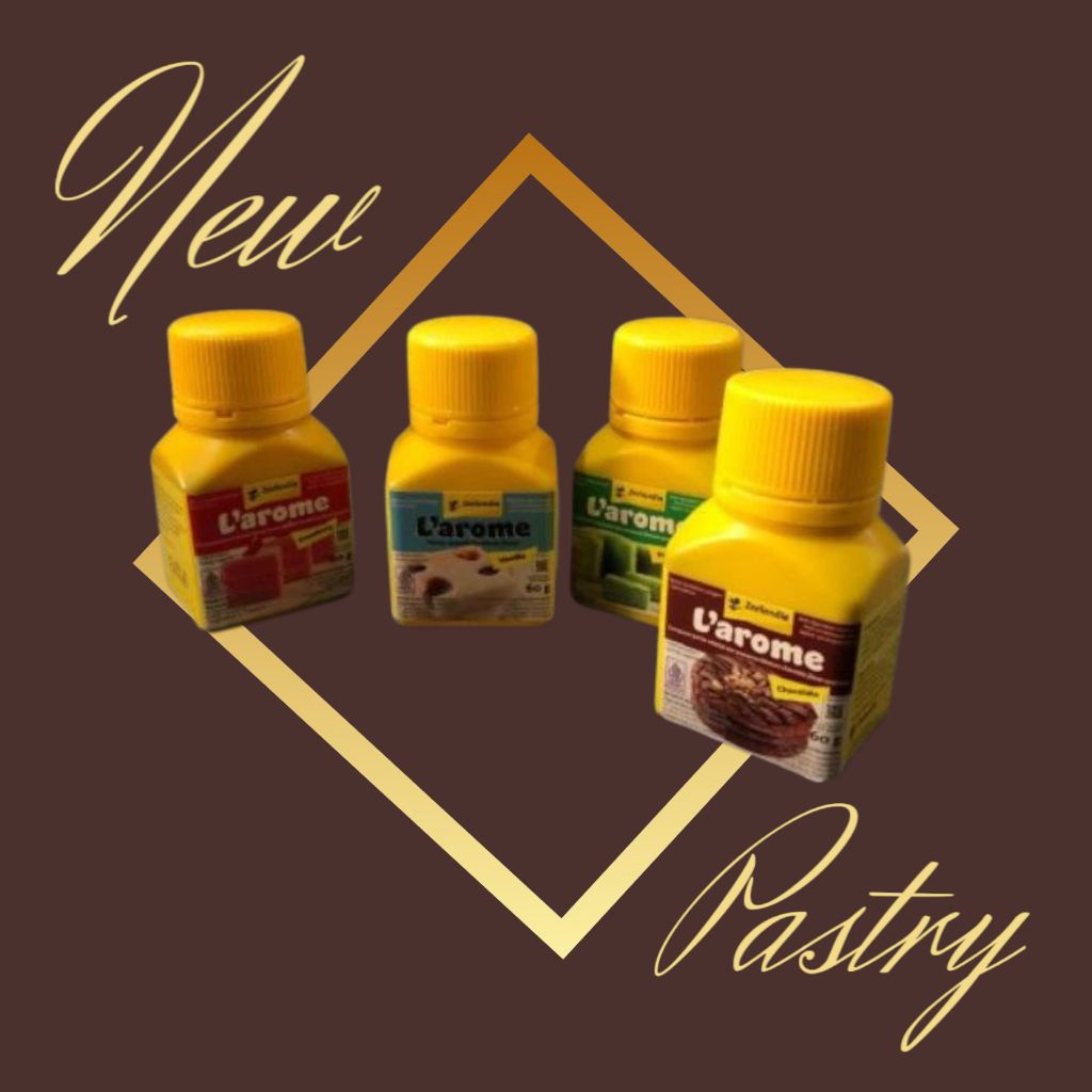 

Larome Perisa Roti dan Kue Liquid 60gr Coklat Pandan Stroberi Vanilla