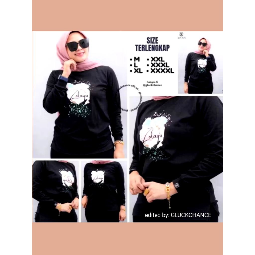 KAOS ZOLAQU HITAM GACUS ORIGINAL LENGAN PANJANG TERBARU 2025 JUMBO OVERSIZE DI GLUCKCHANCE OFFICIAL