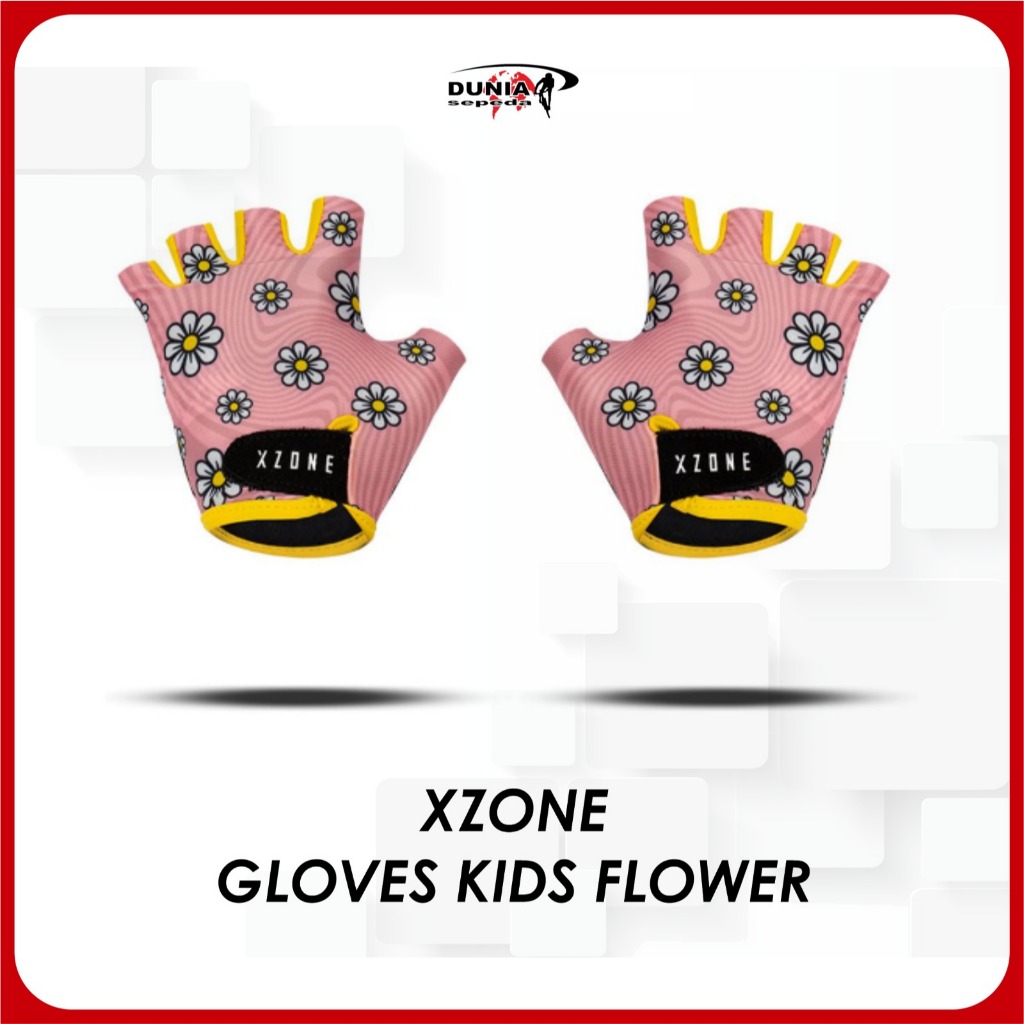 XZONE SARUNG TANGAN SEPEDA ANAK MOTIF BUNGA