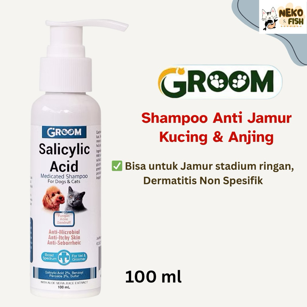 Shampoo Kucing Anti Jamur dan Kutu Shampoo Anjing Anti Jamur Merek Groom