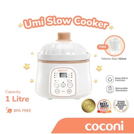 COCONI UMI SLOW COOKER 1L | Slow Cooker Alat Masak Makanan Bayi Digital Alat Masak MPASI Makanan Bay