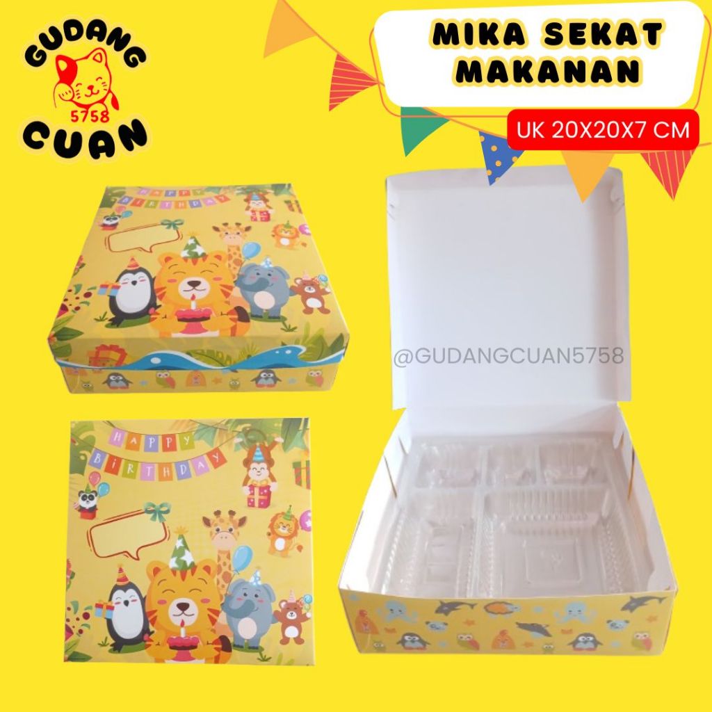 

Dos Ulang Tahun / Kotak Ulang Tahun / Kardus Motif Kartun Happy Birthday / Dus Ukuran 20x20x07 Cm