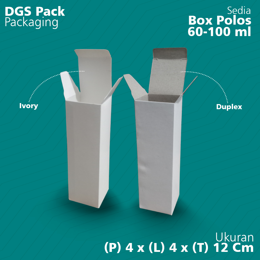 

Box polos 60-100 ml ukuran P x L x T : 4 x 4 x 12 cm