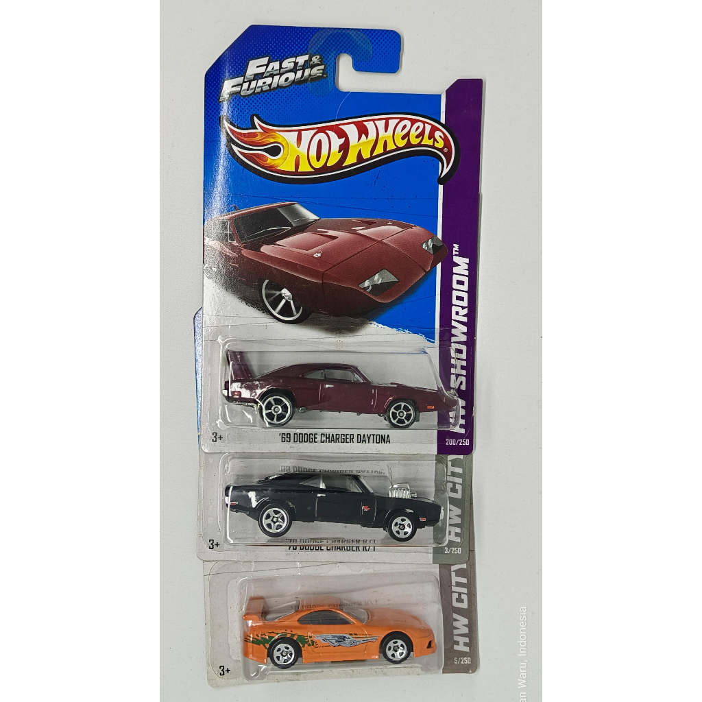 Hot Wheels Fast & Furious 70 Dodge Charger RT  Toyota Supra  dodge charger daytona