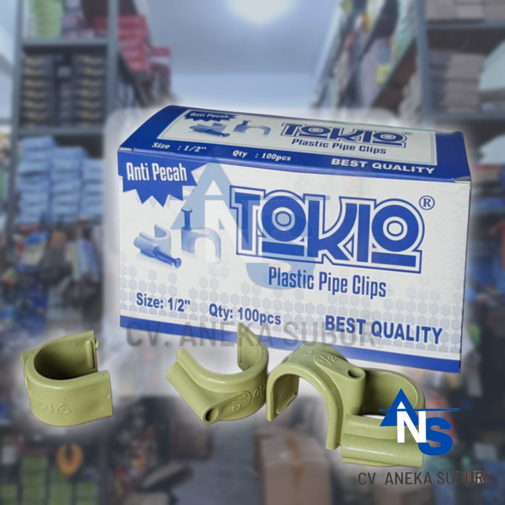 SADEL / KLEM PIPA PLASTIK / CLAMP PIPA PVC ( 1 BOX = 100 BH ) TOKIO