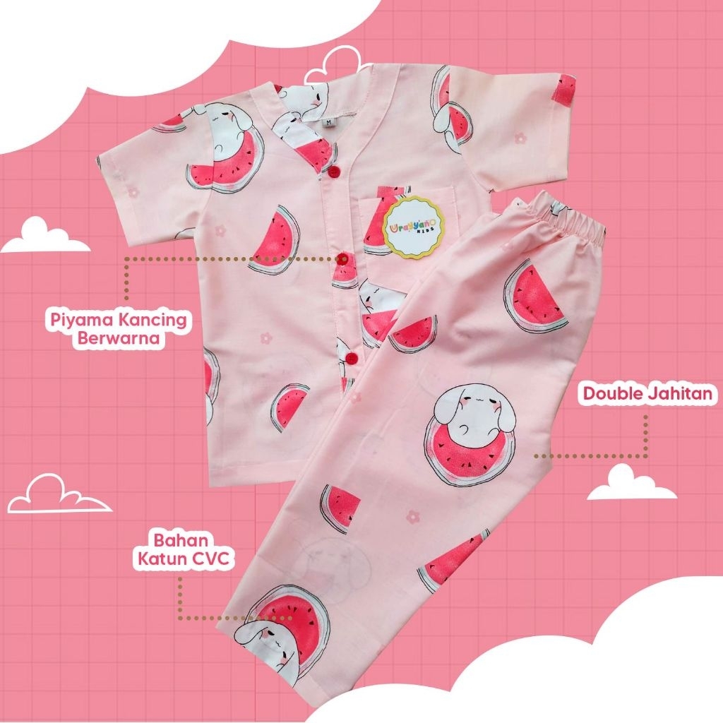 Rayyan Piyama Anak Setelan Motif Pompompurin Watermelon