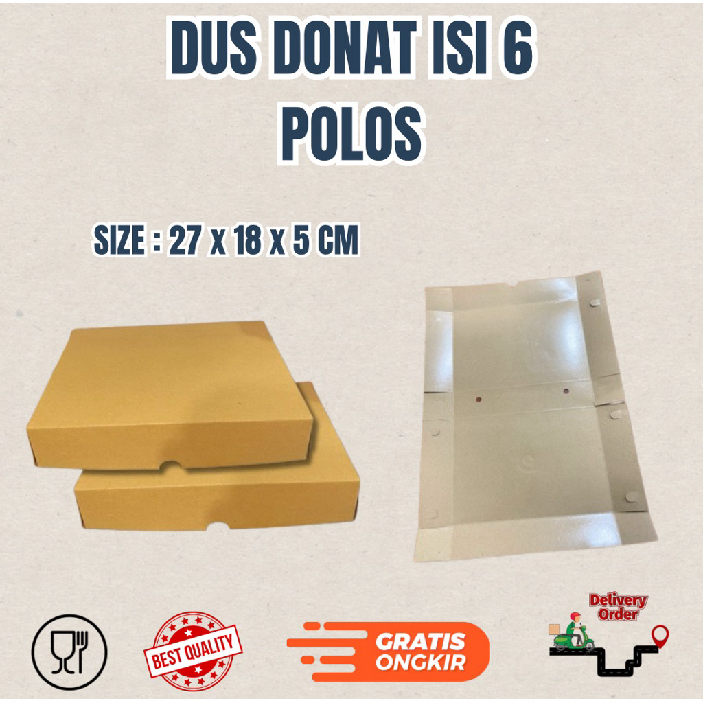 

DUS DONAT ISI 6 POLOS FULL LAMINASI / KOTAK DONAT ISI 6 POLOS TERMURAH / MUAT SAMPAI 12 DONAT MINI