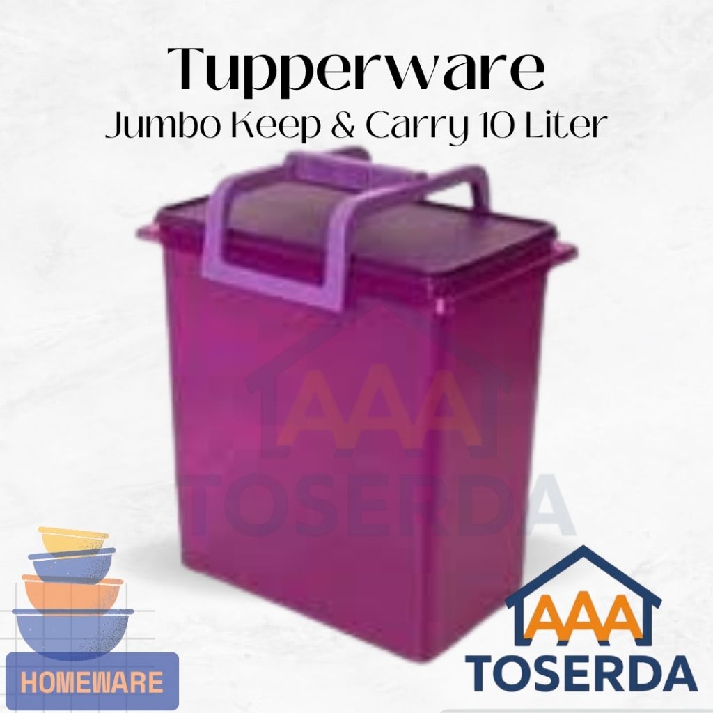 AAA Toserda | Tupperware Jumbo Keep N Carry 10L – Kotak Serbaguna Besar Tempat Penyimpanan Makanan P