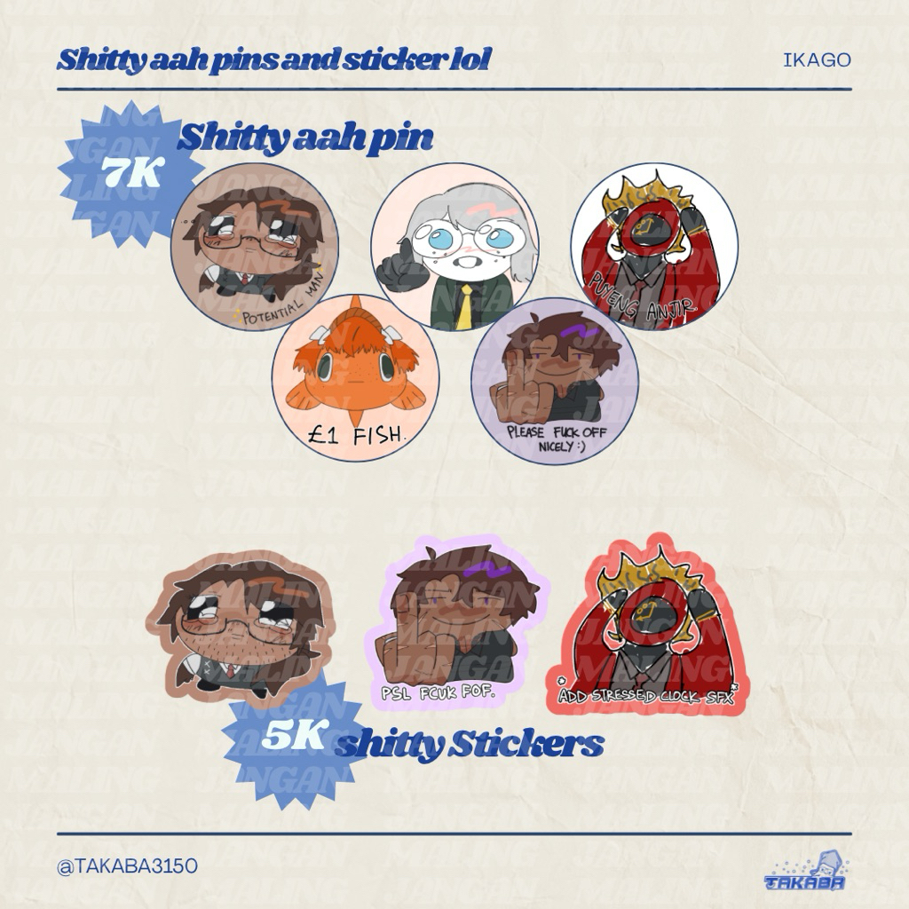 

LIMBUS COMPANY ugly aah pins/stickers