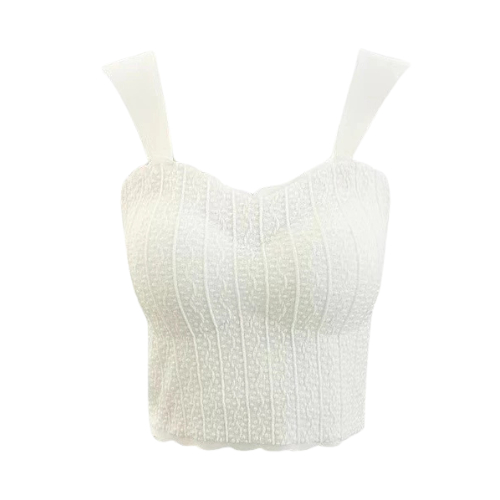 [ KHAEFASHION ] - (BR254) Tanktop Bra Korea Tali Lebar Wanita Crop Top Bra Motif Transparan Adem Pus