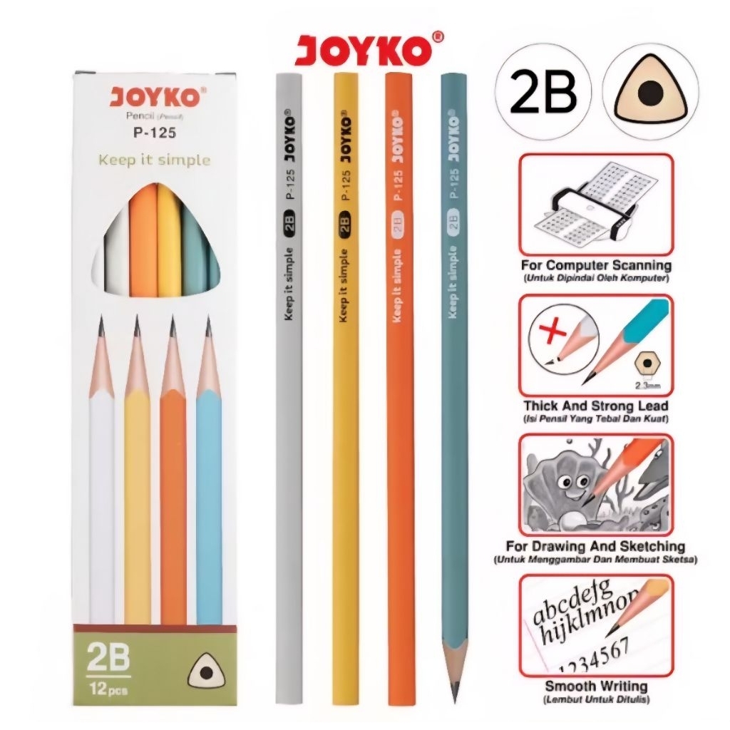 

Pensil Joyko P-125 2B 1 PACK isi 12 Pcs / Pencil