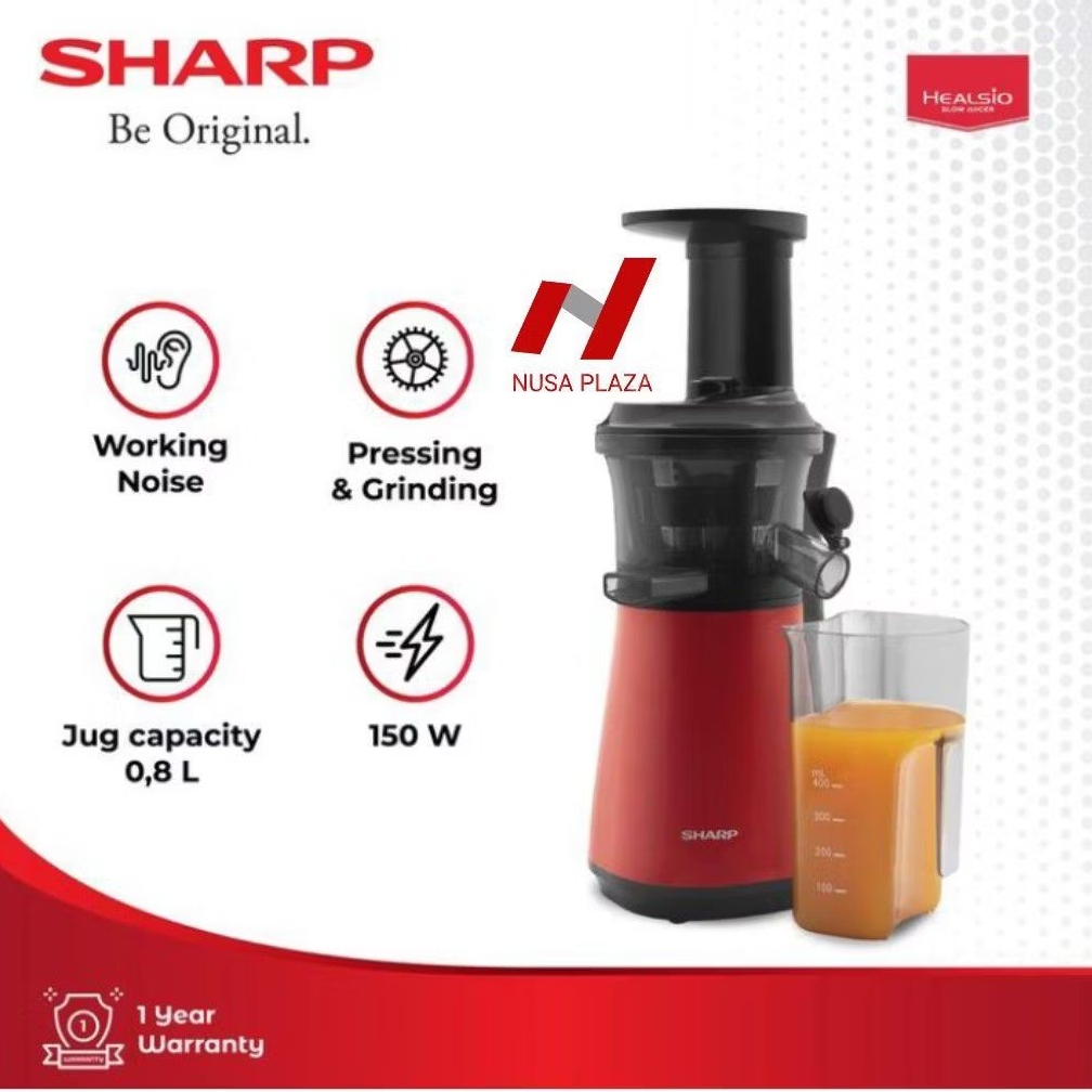 SHARP SLOW JUICER EJ-C20Y-RD / SLOW JUICER SHARP 0.8 Liter 150 Watt