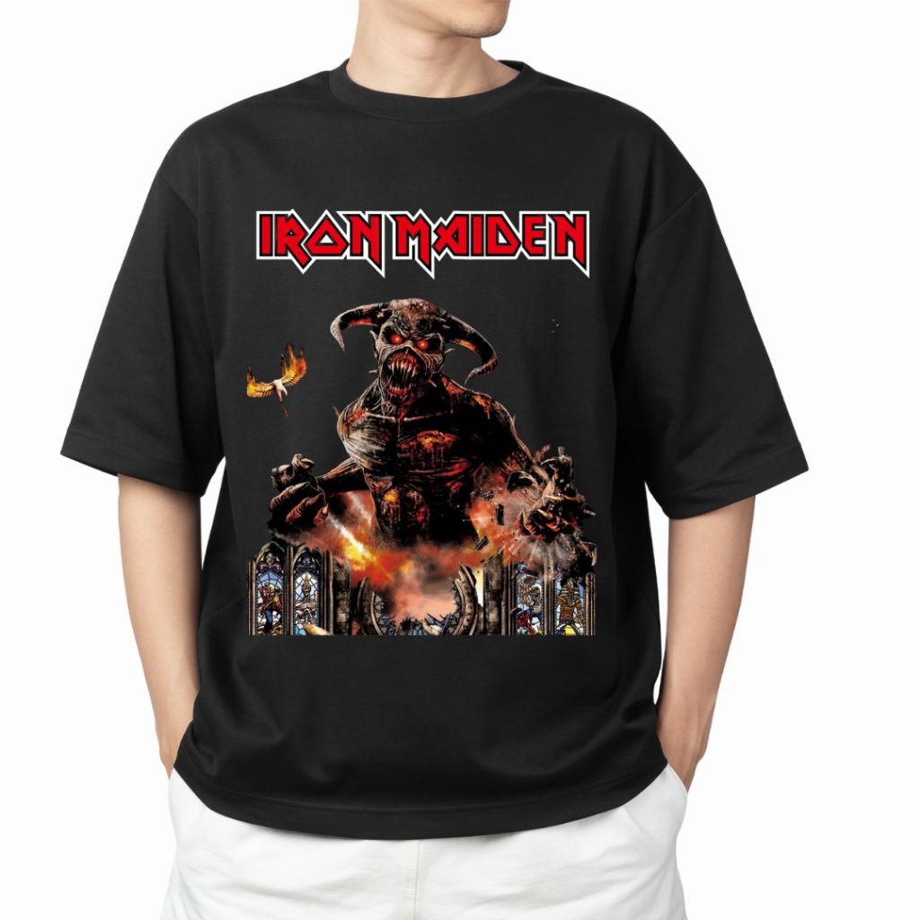 KAOS BAND IRON MAIDEN > DESAIN IBLIS > BLACK > ORIGINAL BY PRODUCTIONS WARRIOR >IRON MAIDEN
