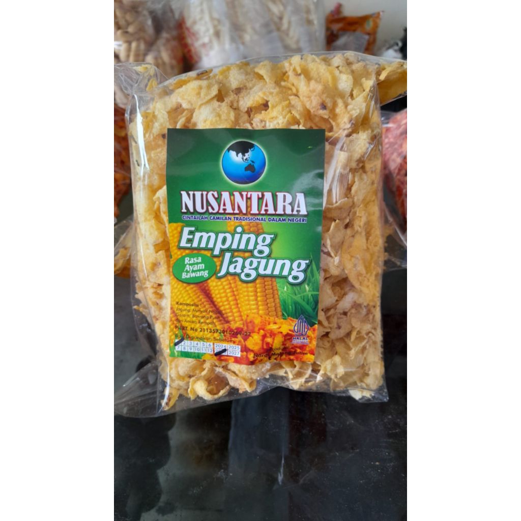 

Camilan Emping Jagung Nusantara Rasa Ayam Bawang Berat 300 gram