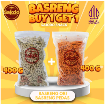 

(Buy 1 Get 1) Basreng Pedas 400 Gr Gratis Basreng Ori 400 Gr Sajodo Snack & Food Cemilan Makanan