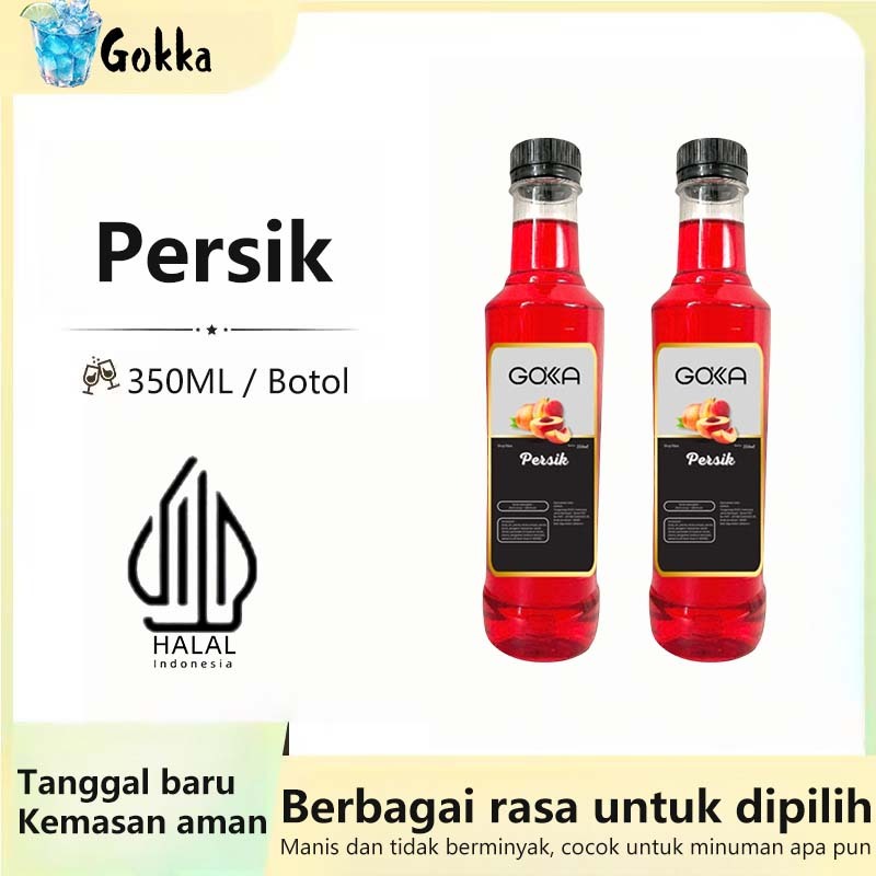 

GOKKA Sirup Minuman Rasa Persik 350ml Syrup / Sirup Persik Sertifikasi Halal