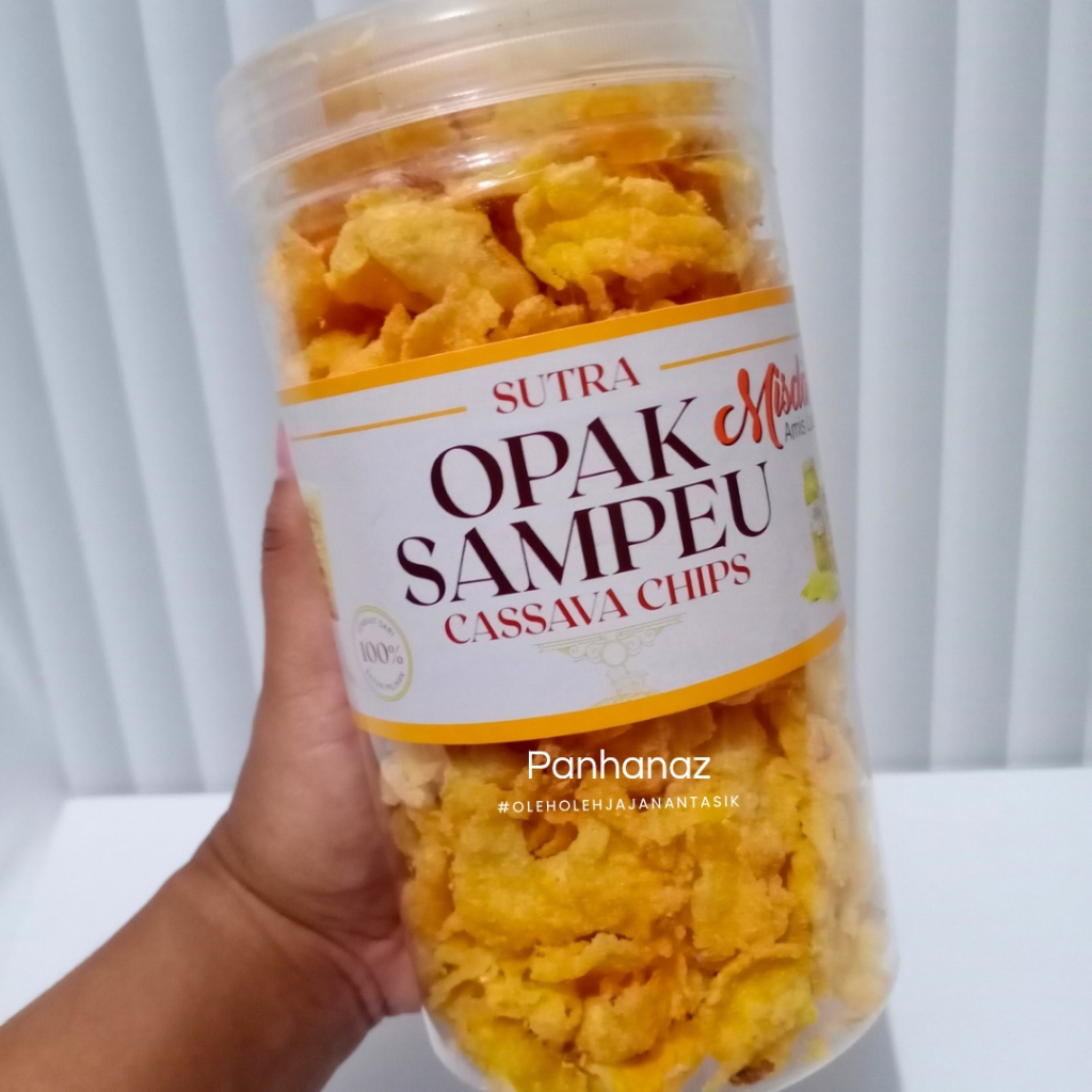 emping jagung geprek pedas manis gurih  opak sampeu rasa pedas keju toples 1000ML