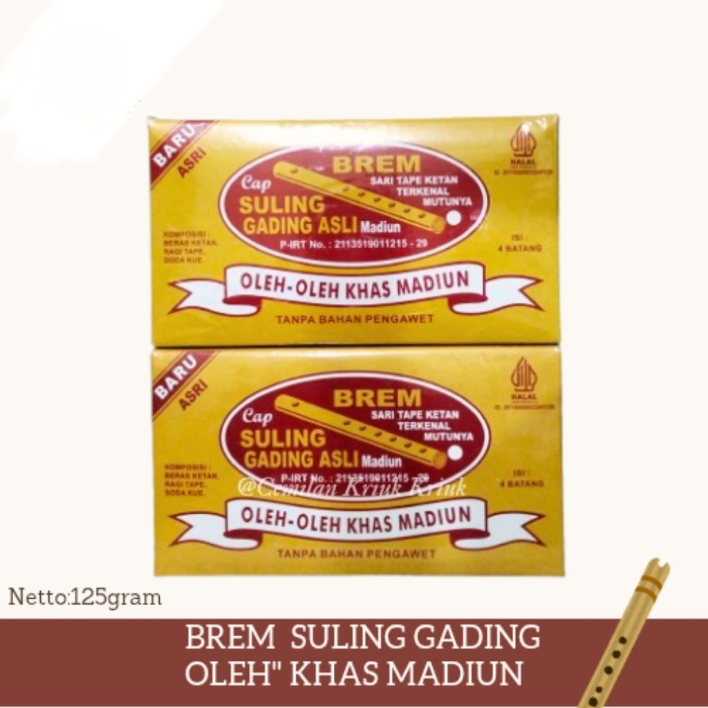 

BREM SULING GADING 4Pcs Oleh Oleh Khas Madiun-Cemilan Kriuk Kriuk