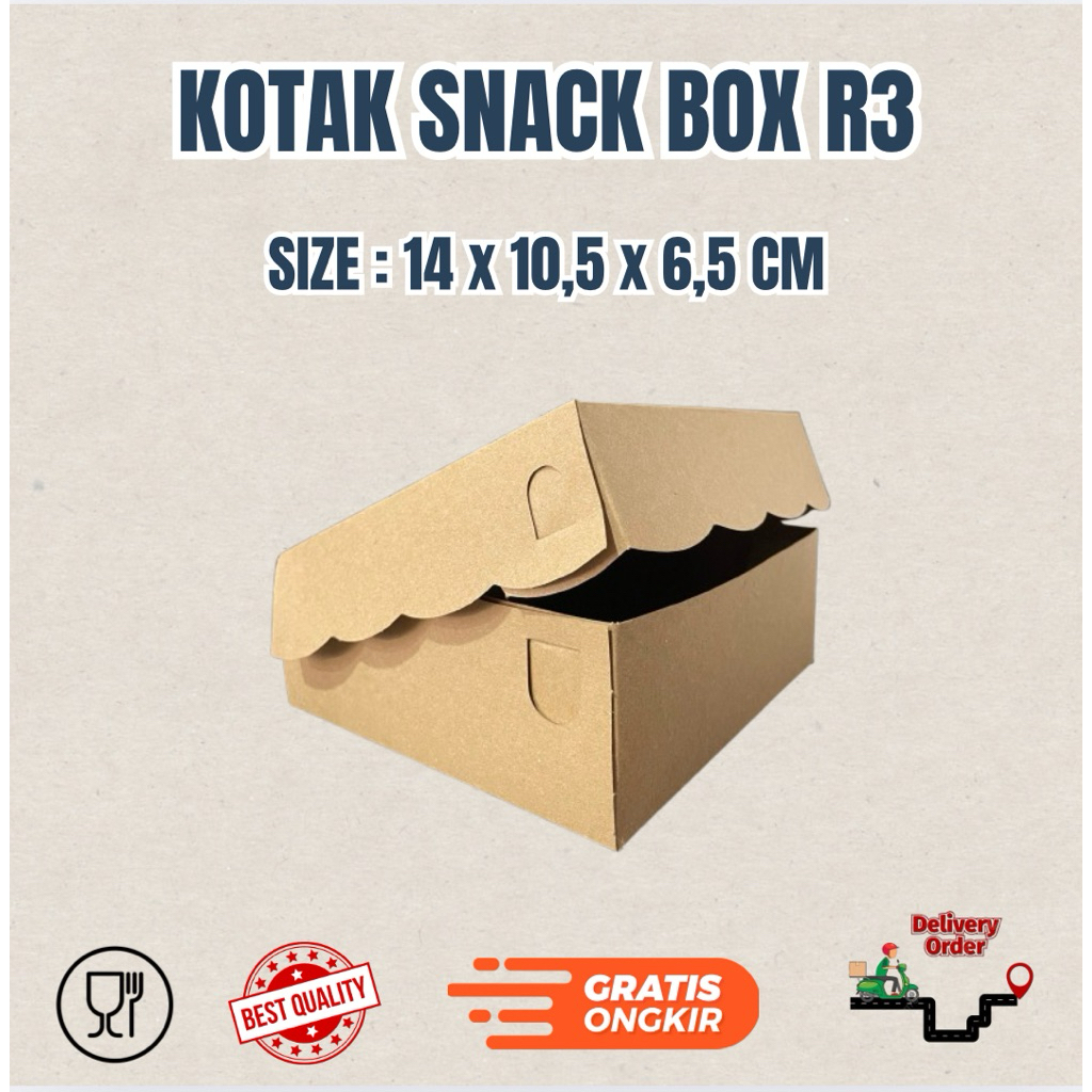

Kemasan Makan R3 HS- Dus Snack SIZE 14 x 10,5 x 6,5 CM - Tempat Makanan - Renda Polos Teballl