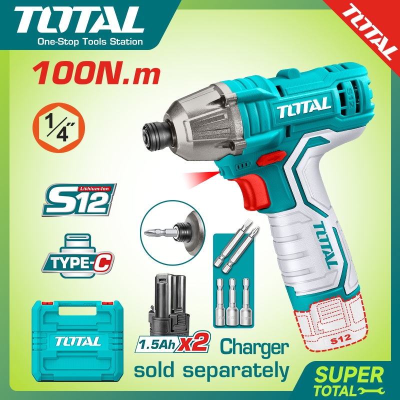 【TOTAL】Cordless Impact Driver TIRLI12015 12V LED