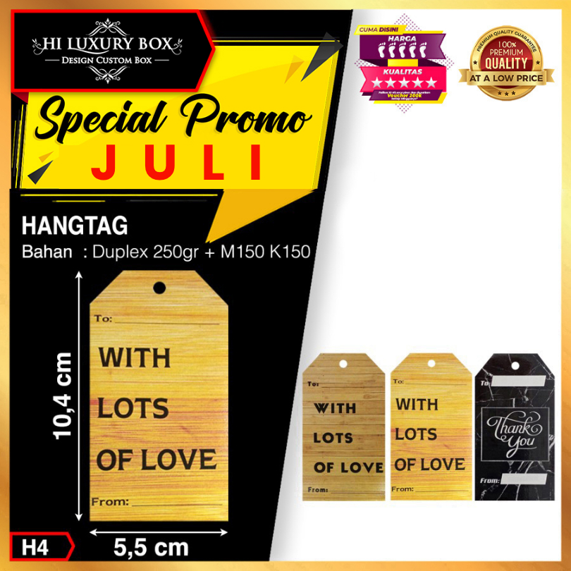 

Hang Tag | Label Baju | Hangtag Baju | Duplex + Kraft | Murah | 10.4x5.5 H4